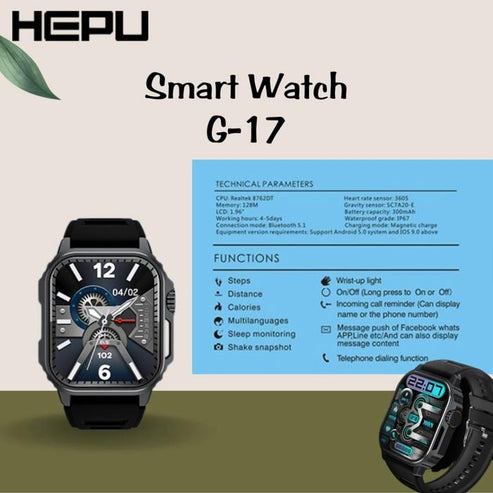 Hepu™ Multifunctional Smart Watch | Fitness Tracker, Bluetooth Calls & Health Monitor
